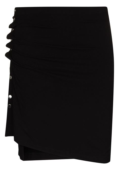 Black ruched-detail asymmetric mini skirt - women RABANNE | 21AJJU226VI0293P001