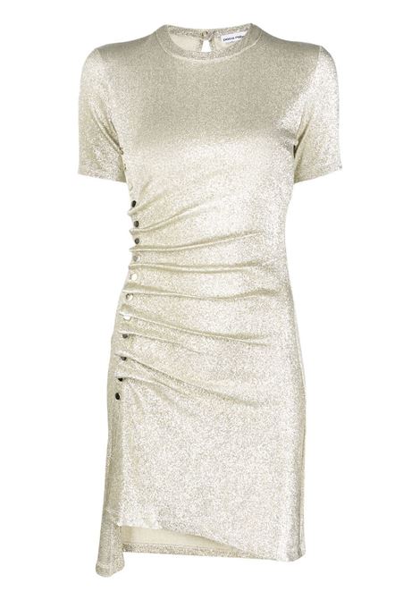 Gold-tone asymmetric mini dress - women  RABANNE | 22PJRO413VI0261M042