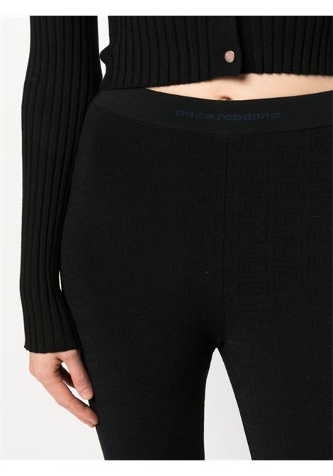 Black logo-waistband leggings - women PACO RABANNE | 23AMPA274ML0236P001