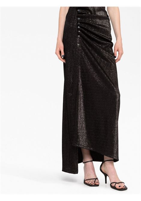 Black stud-detailed metallic maxi dress - women  RABANNE | 23FJRO522VI0261P001