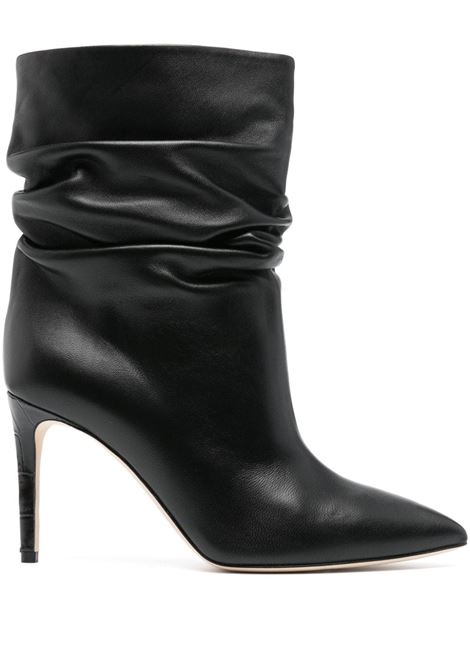 Black 100mm ruched boots - women PARIS TEXAS | PX1068XLTH3BLK