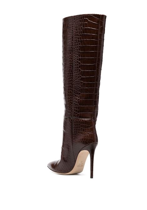 Brown 115mm crocodile-effect knee boots - women PARIS TEXAS | PX133XCOCOCCCLT
