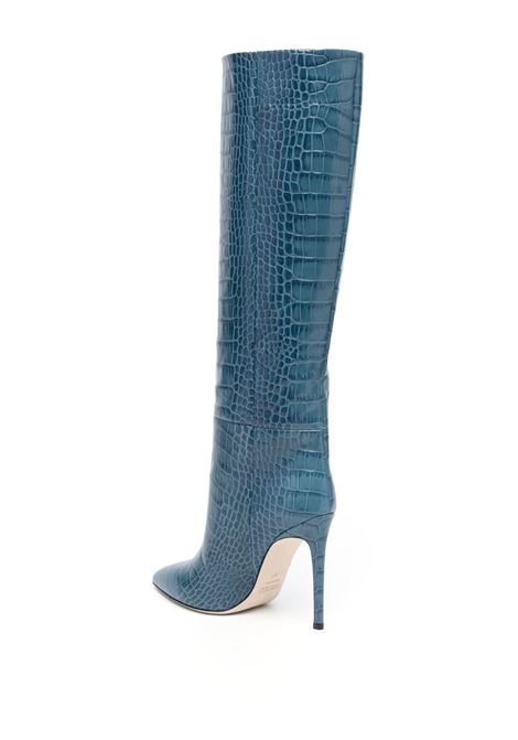 Blue embossed-crocodile 95mm knee-high boots - women PARIS TEXAS | PX133XCOCODNM