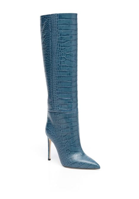 Blue embossed-crocodile 95mm knee-high boots - women PARIS TEXAS | PX133XCOCODNM
