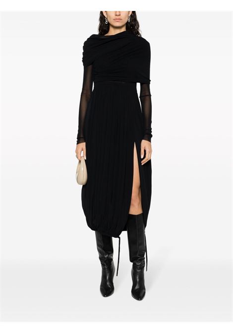 Black asymmetric tulle midi dress - women PHILOSOPHY DI LORENZO SERAFINI | A040571180555