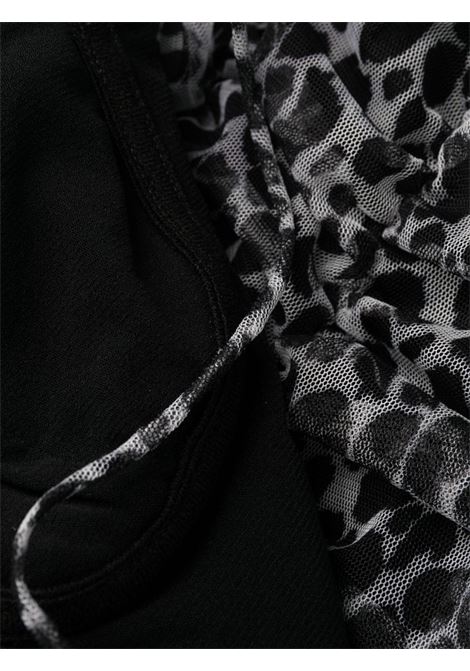 Black and white animal-print tulle midi dress - women PHILOSOPHY DI LORENZO SERAFINI | A043557461002