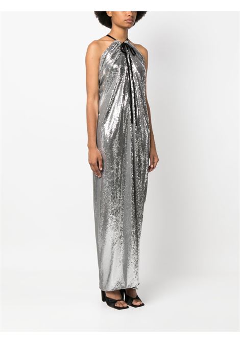 Silver halterneck sequined maxi dress - women PHILOSOPHY DI LORENZO SERAFINI | A044157250600