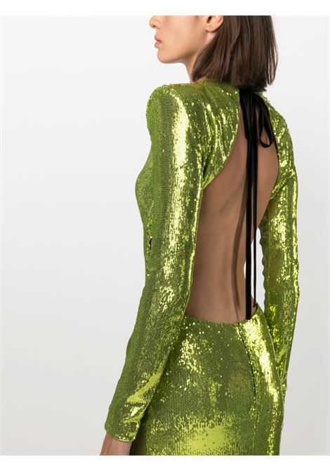 Green sequined open-back dress - women PHILOSOPHY DI LORENZO SERAFINI | A045057250417