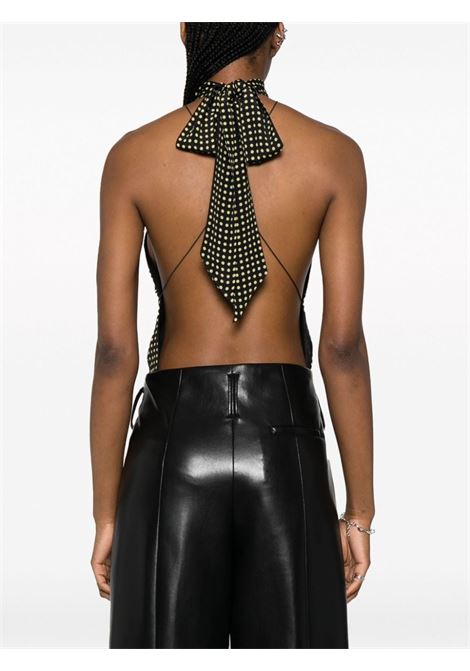 Black dot-print halterneck bodysuit - women PHILOSOPHY DI LORENZO SERAFINI | A110271531555