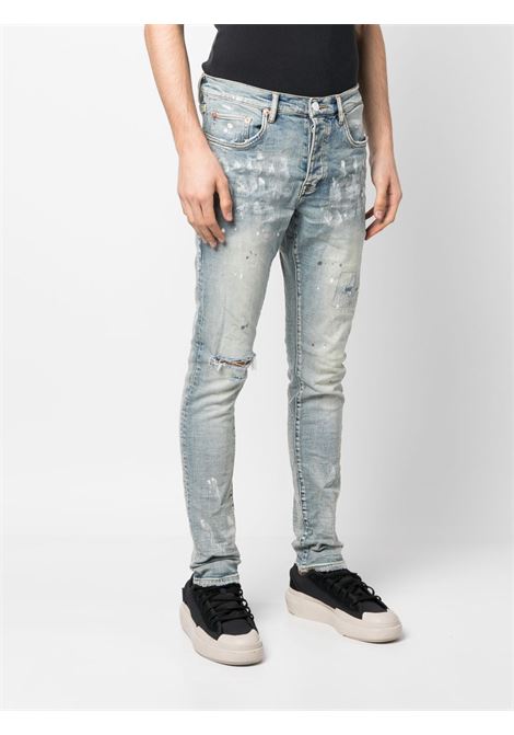 Jeans skinny con effetto vernice in blu - uomo PURPLE | PBP001LIA