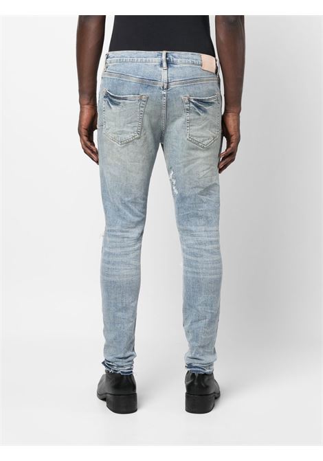 Jeans con effetto vissuto in blu - uomo PURPLE | PBP001LIVI