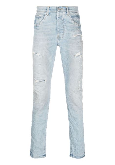 Jeans slim con effetto vissuto in blu - uomo