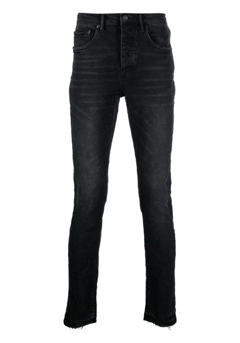 Jeans con lavaggio scuro a vita media in nero - uomo PURPLE | PBP001MDWB