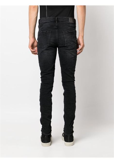 Jeans con lavaggio scuro a vita media in nero - uomo PURPLE | PBP001MDWB