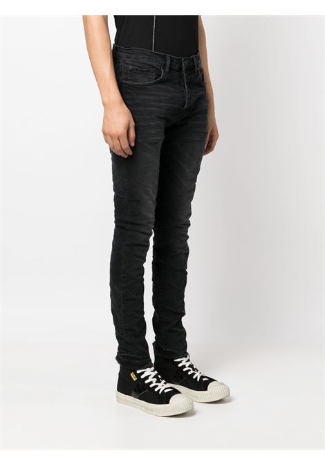 Black dark-wash mid-rise jeans - men PURPLE | PBP001MDWB