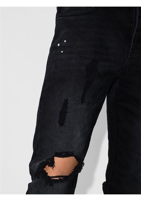 Jeans slim effetto vissuto in nero - uomo PURPLE | PBP002BLR