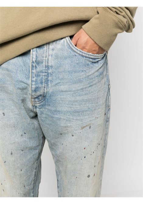Blue mid-rise straight-leg jeans - men PURPLE | PBP011VDPI