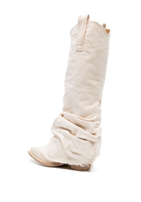 Beige 70mm splatter-detail cowboy boots - women R13 | R13S0107S094A