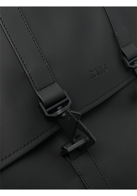 Black logo-debossed backpack - men RAINS | RA13310BLA
