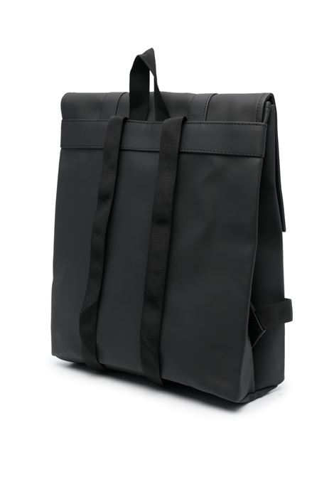 Black logo-debossed backpack - men RAINS | RA13310BLA