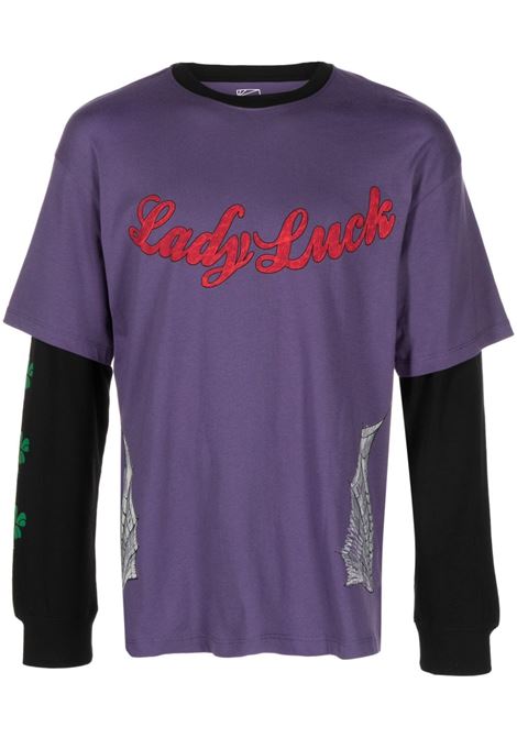 Purple Lady luck layered-design T-shirt - men RASSVET | PACC13T0121