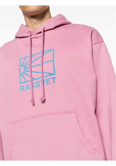 Pink flocked-logo sweatshirt - men RASSVET | PACC13T0253