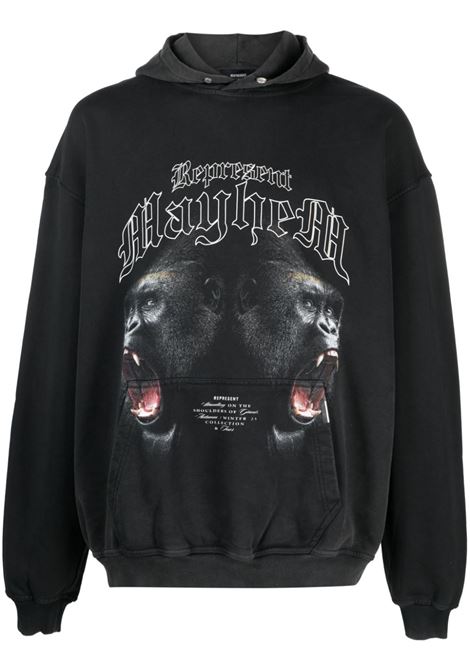 Black Mayhem graphic-print sweatshirt - men REPRESENT | MH400703