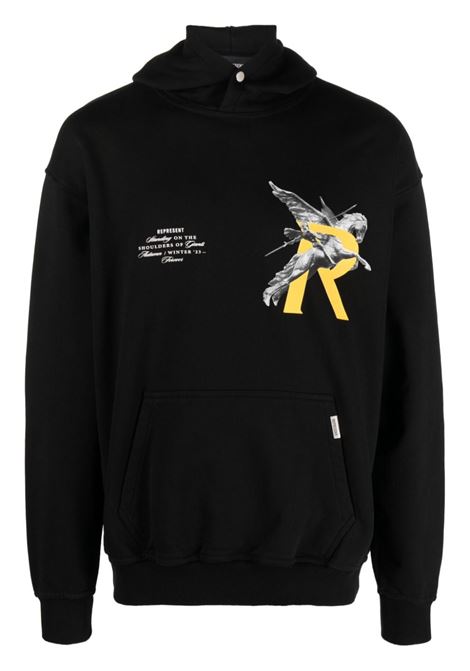 Black logo-print sweatshirt - men REPRESENT | MH402101