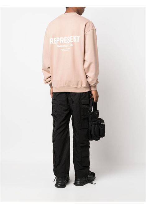 Pink logo-print drop-shoulder sweatshirt - men REPRESENT | MS4002227