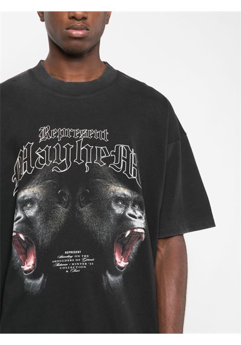 Black Mayhem graphic-print T-shirt - men REPRESENT | MT401303