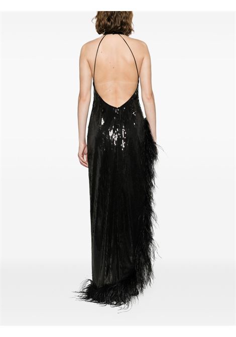 Black Vixen feather-trim sequinned dress - women RETROFETE | FW237634BLK