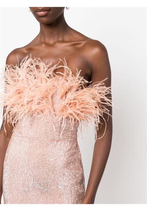 Peach pink feather-detail mini dress - women RETROFETE | HL236347DUPCH
