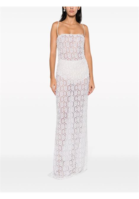 White Landy floral-lace long dress - women  RETROFETE | PF237517WHT