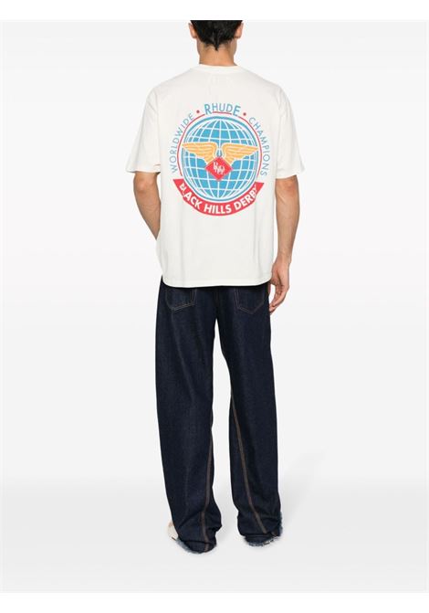 T-shirt con stampa in bianco - uomo RHUDE | RHFW23TT120126110611