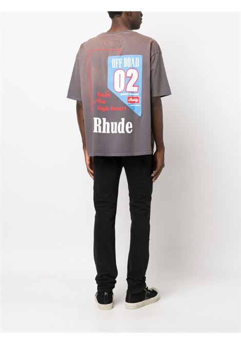 T-shirt O2 Off-Road con stampa in grigio - uomo RHUDE | RHPF23TT080126751675