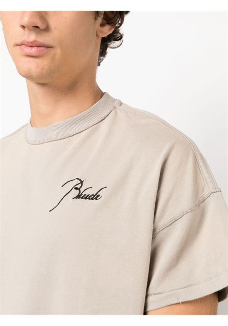 T-shirt con ricamo in grigio - uomo RHUDE | RHPF23TT110120031671