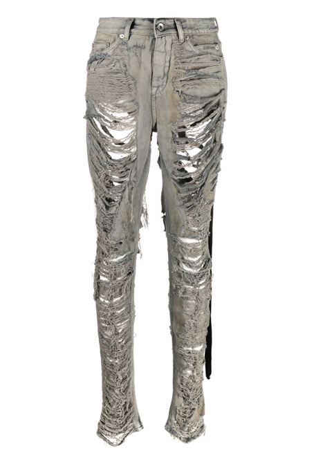 Grey distressed-finish slim-cut jeans - women RICK OWENS DRKSHDW | DS02C5316DMPSH98