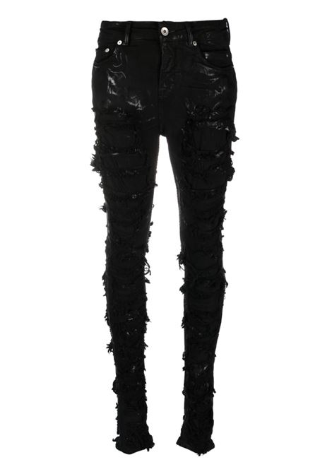 Black Detroit high-rise ripped skinny jeans - women RICK OWENS DRKSHDW | DS02C5316SBFLS09