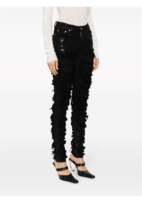 Jeans skinny Detroit a vita alta in nero - donna RICK OWENS DRKSHDW | DS02C5316SBFLS09
