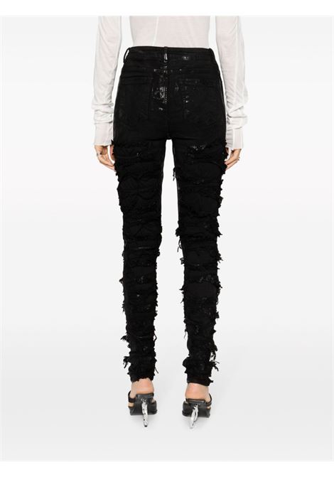 Black Detroit high-rise ripped skinny jeans - women RICK OWENS DRKSHDW | DS02C5316SBFLS09