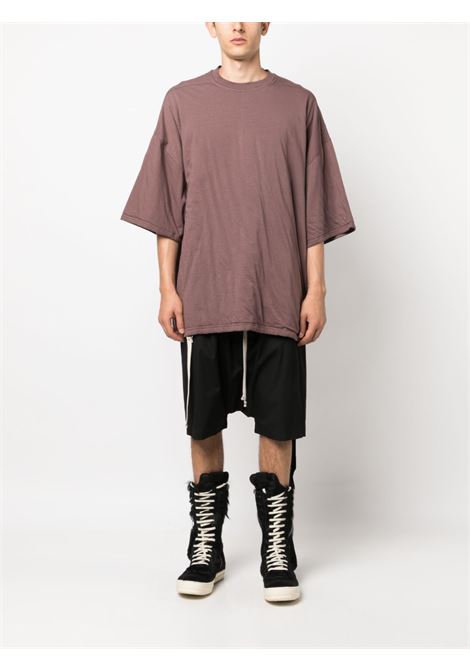 T-shirt girocollo con coulisse in viola - uomo RICK OWENS DRKSHDW | DU02C5259RNPAD43