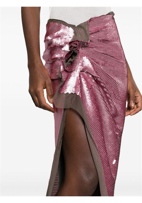 Pink sequinned asymmetric maxi skirt - women RICK OWENS | RO02C1372SEM13493
