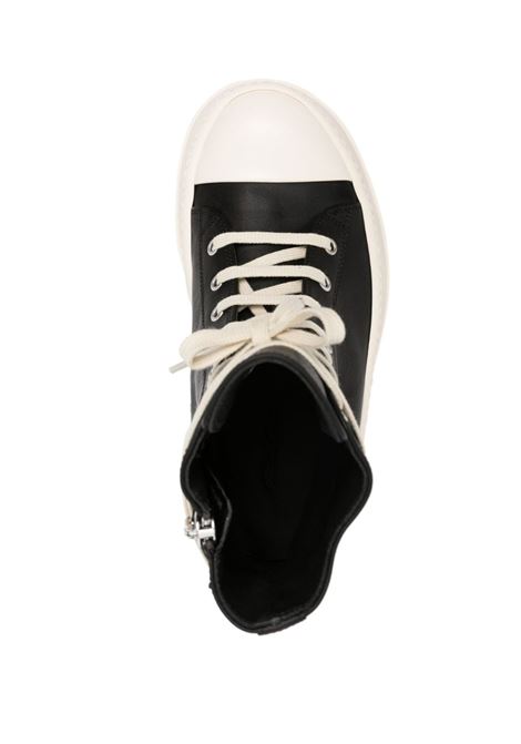 White and black 50mm lace-up flatform sneakers - women RICK OWENS | RO02C1859LOO911