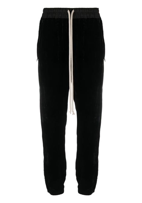 Black velvet zip-up track trousers - women  RICK OWENS | RP02C1313V09