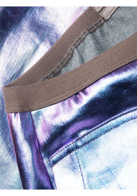 Purple iridescent-effect skinny trousers - women  RICK OWENS | RP02C1319SLQA76