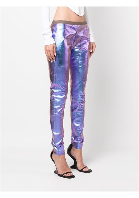 Purple iridescent-effect skinny trousers - women  RICK OWENS | RP02C1319SLQA76