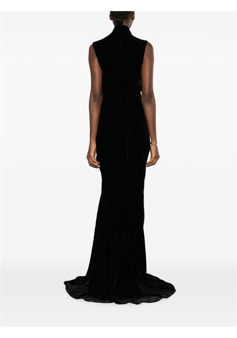 Black draped velvet wrap gown - women RICK OWENS | RP02C1575V09