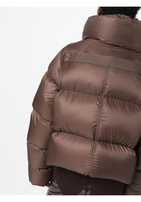 Brown funnel-neck padded down jacket - women RICK OWENS | RP02C1774NPD304