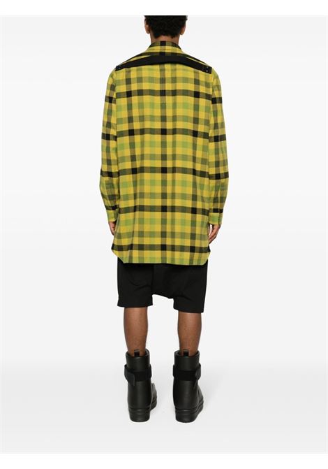 Yellow plaid-pattern flannel shirt - men  RICK OWENS | RU02C7240CP32P