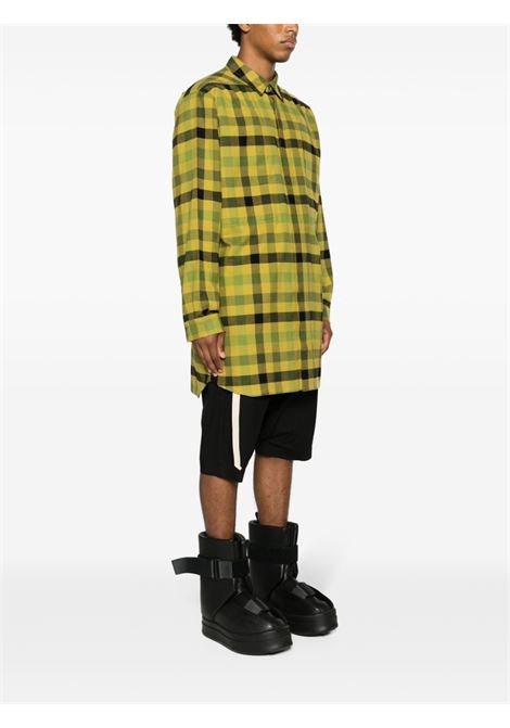 Yellow plaid-pattern flannel shirt - men  RICK OWENS | RU02C7240CP32P
